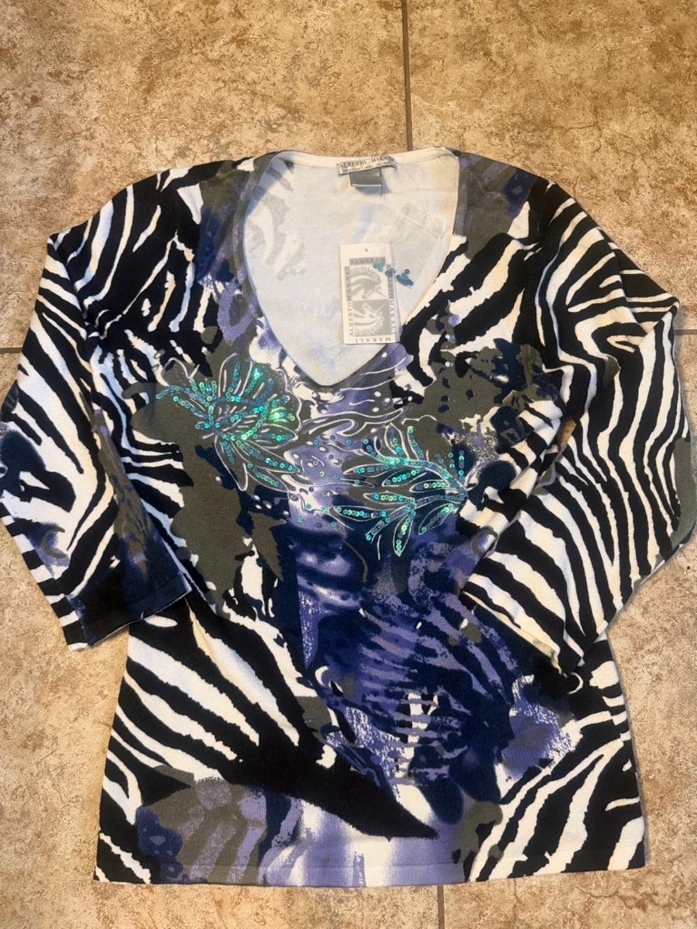 Alberto Makali Women’s Multi-Print sequin shirt